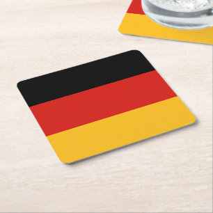 GERMAN FLAG COLORS + your ideas Square Paper Coaster