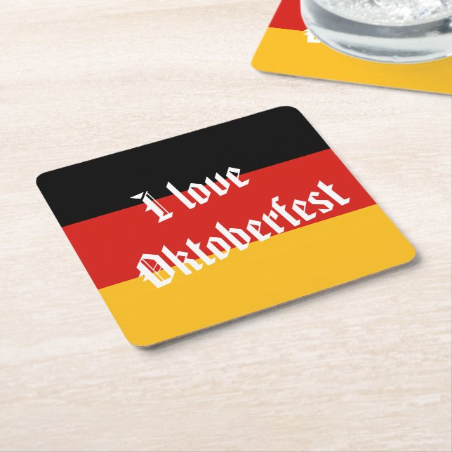 GERMAN FLAG COLORS + your ideas Square Paper Coaster (Angled)