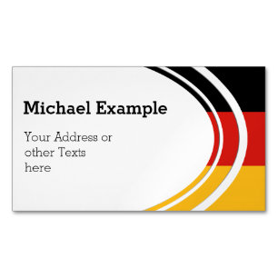 GERMAN FLAG COLORS + your text & ideas Magnetic Business Card