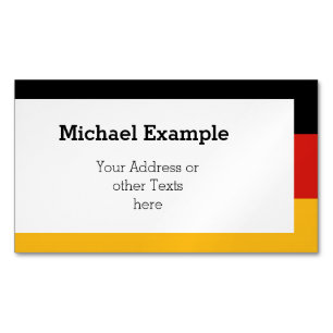 GERMAN FLAG COLORS + your text & ideas Magnetic Business Card