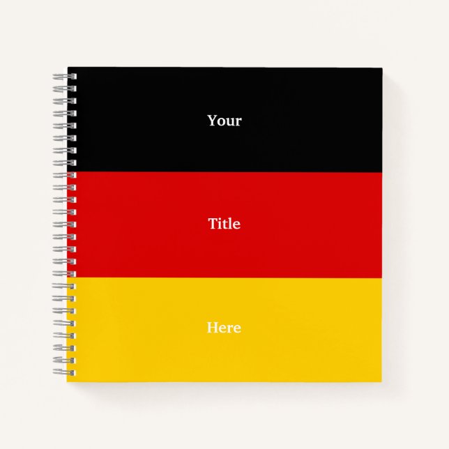 German Flag Colours Black Red Gold  Personalised Notebook (Front)
