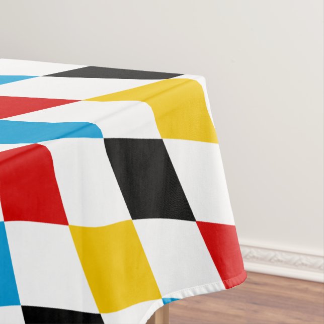 German Flag Colours Blue Diamonds Oktoberfest Tablecloth (In Situ)