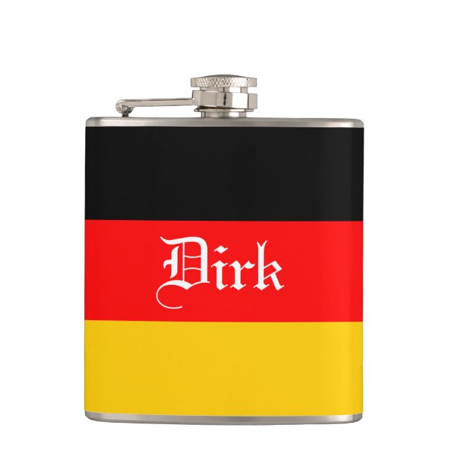 German Flag Custom Flask: Hip Flask (Front)