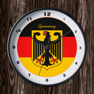 German Flag, Eagle & Germany fashion /design clock