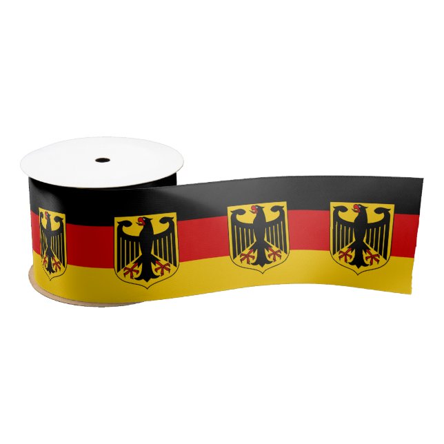 German Flag & Eagle Germany travel, holiday/sports Satin Ribbon (Spool)