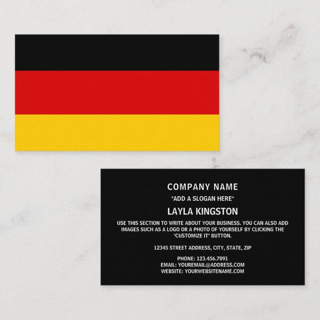 German Flag, Flag of Germany Business Card (Front/Back)