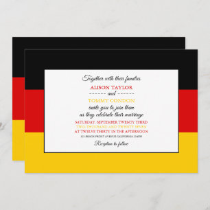 German Flag, Flag of Germany Wedding Invitation