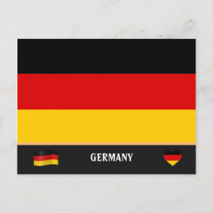 German Flag & German country travel / Germany Postcard
