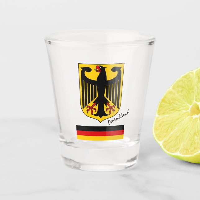 German Flag & Germany country patriot / sports Sho Shot Glass (Front)