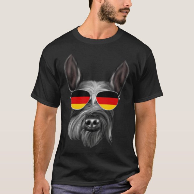 German Flag Giant Schnauzer Dog Germany Pocket T-Shirt (Front)