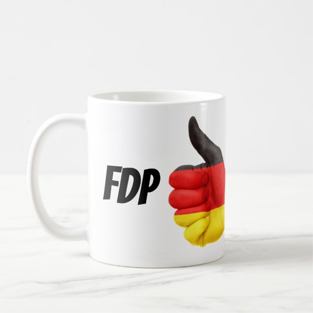 German flag hand FDP Coffee Mug (Left)