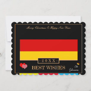 German Flag & Happy New Year/Best Wishes Germany Holiday Card