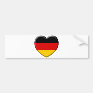 German flag heart I love Germany Bumper Sticker