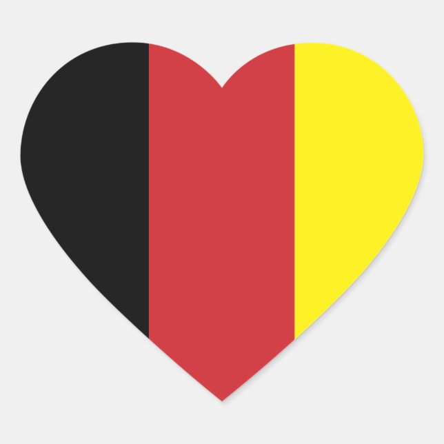 German Flag Heart Sticker (Front)