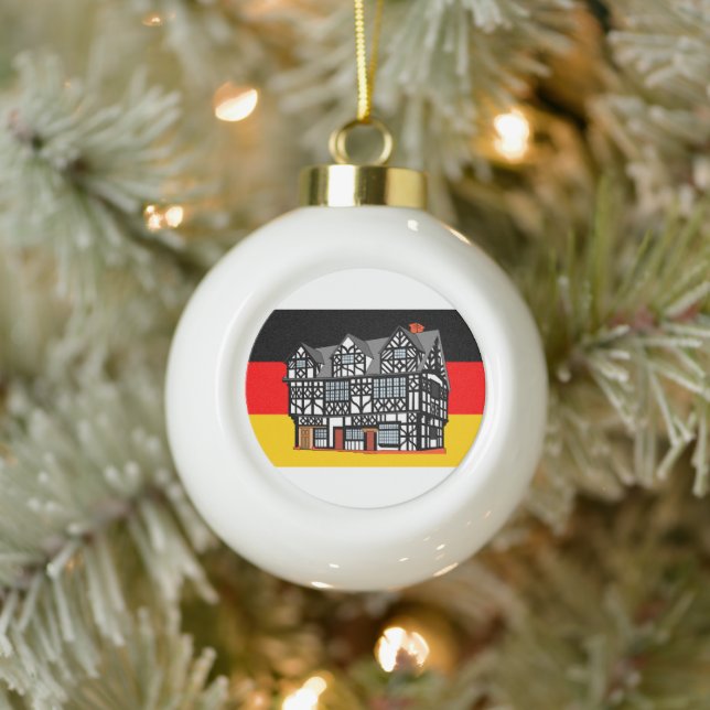 German Flag House Theme Christmas Ornament (Tree)