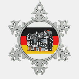 German Flag House Theme Christmas Ornament