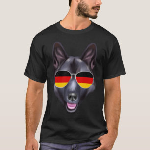 German Flag Norwegian Elkhound Dog Germany Pocket T-Shirt