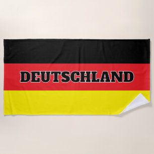 German flag of Germany personalised big Beach Towel