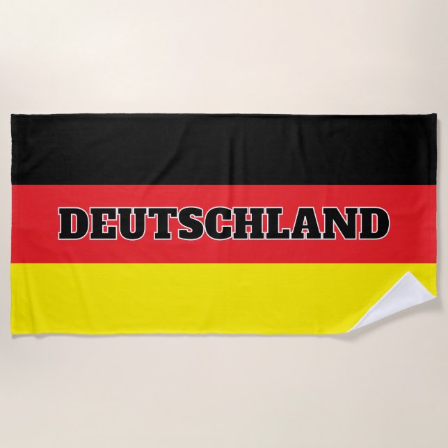German flag of Germany personalised big Beach Towel (Front)