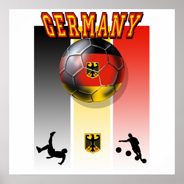 German flag of Germany soccer ball bicycle kick Poster (Front)