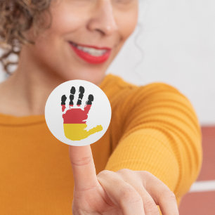 German Flag On A Hand Stickers