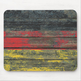 German Flag on Rough Wood Boards Effect Mouse Pad