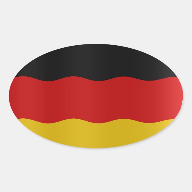 German flag oval sticker (Front)