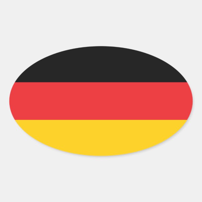 German flag oval sticker (Front)