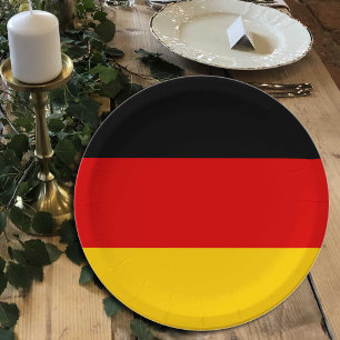 German Flag plates, party, sports, Germany Paper Plate