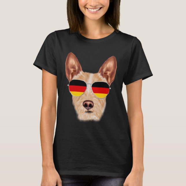 German Flag Portuguese Podengo Pequeno Dog Germany T-Shirt (Front)