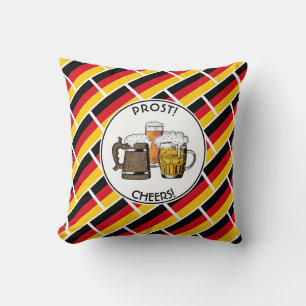 German Flag PROST Beers Cushion