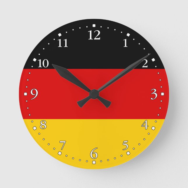 German Flag Round Clock (Front)