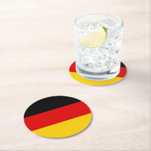 German flag round paper coaster
