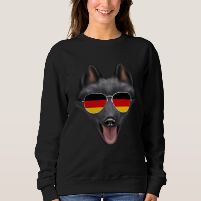 German Flag Schipperke Dog Germany Pocket Sweatshirt (Front)