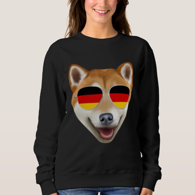 German Flag Shiba Inu Dog Germany Pocket Sweatshirt (Front)