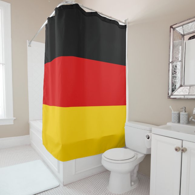 German flag shower curtain (In Situ)
