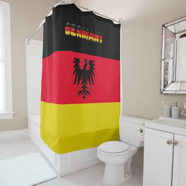 German flag shower curtain (In Situ)