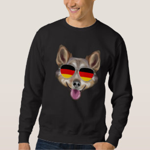 German Flag Swedish Vallhund Dog Germany Pocket Sweatshirt