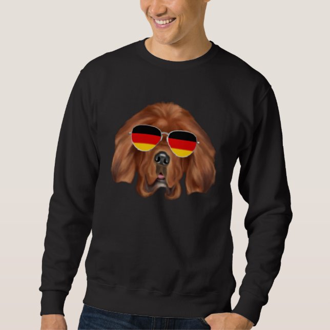 German Flag Tibetan Mastiff Dog Germany Pocket Sweatshirt (Front)