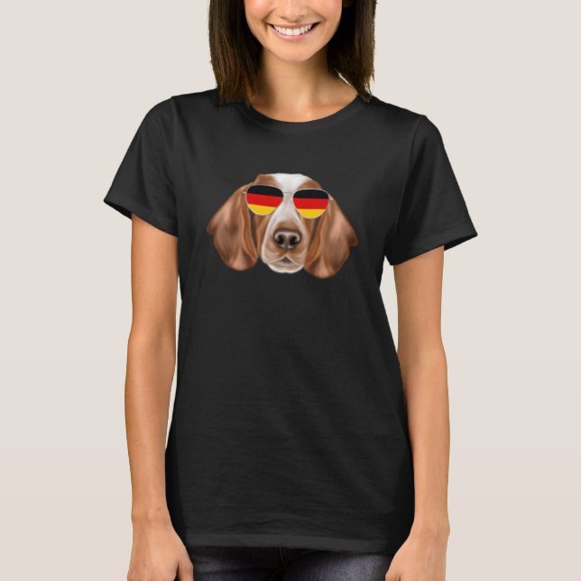 German Flag Welsh Springer Spaniel Dog Germany Poc T-Shirt (Front)