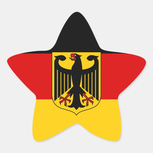 German Flag with Crest Sticker (Star) (Front)