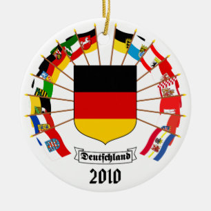 German Flags Pinwheel Ceramic Ornament
