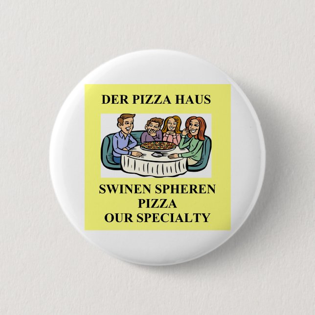 german food joke 6 cm round badge (Front)