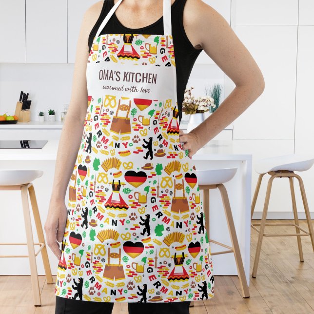 German Food Restaurant Chef Oma's Kitchen Custom Apron (Creator Uploaded)