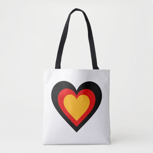 German/Germany Heart flag-inspired Tote Bag (Front)
