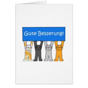 German Get Well Soon Cartoon Cats.