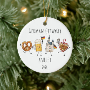 German Getaway Personalised Travel Ceramic Ornament