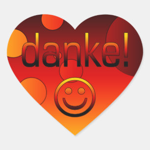 German Gifts : Thank You / Danke Face Heart Sticker