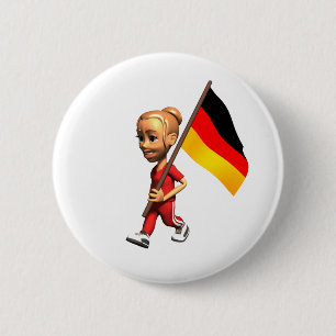 German Girl 6 Cm Round Badge