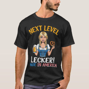 German Girl Beer Pretzel Next Level Lecker Made In T-Shirt